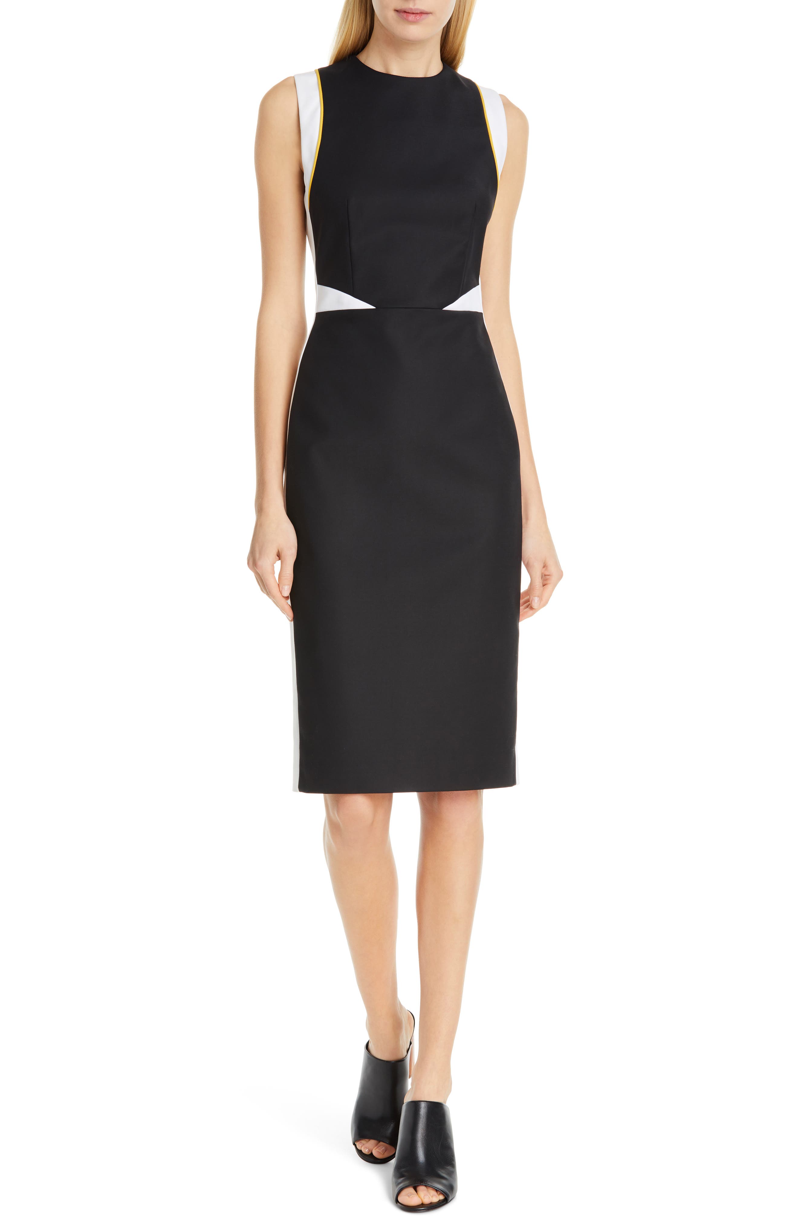 Judith & Charles Tilberg Colorblock Sheath Dress, Black