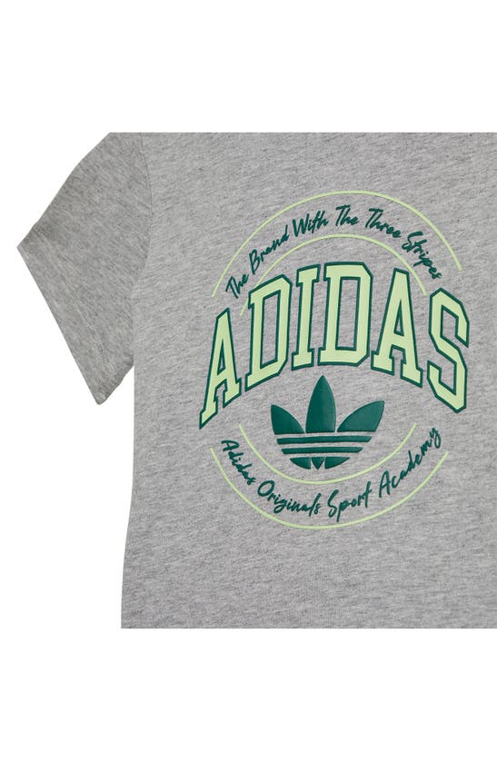 Shop Adidas Originals Kids' Vrct Lifestyle Graphic T-shirt & Shorts Set In Grey Heather/ Green