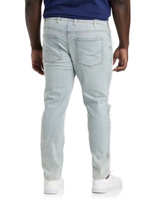 True Nation By Dxl Tapered-fit Ultra Light Destructed Jeans In Ultra Lightwash
