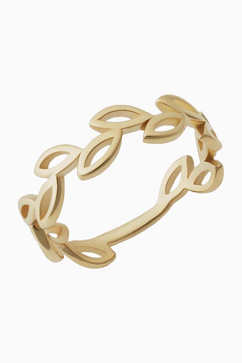 Shop Oradina 14k Gold Leaf Your Mark Ring In Yellow Gold