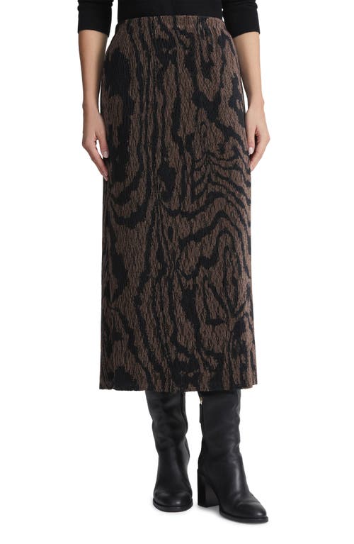 Shop Lafayette 148 New York Wood Grooves Pleated Lace Midi Skirt In Wood Multi