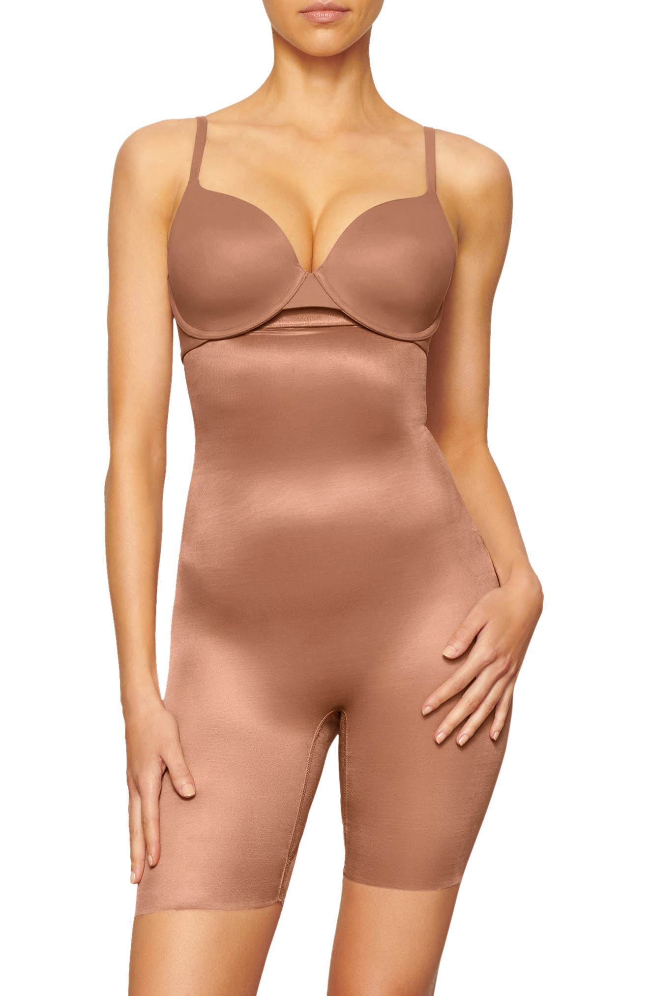 Nordstrom Women Clothing Underwear Shapewear Barely There Shapewear Mid Thigh Shorts in Bronze at Nordstrom 