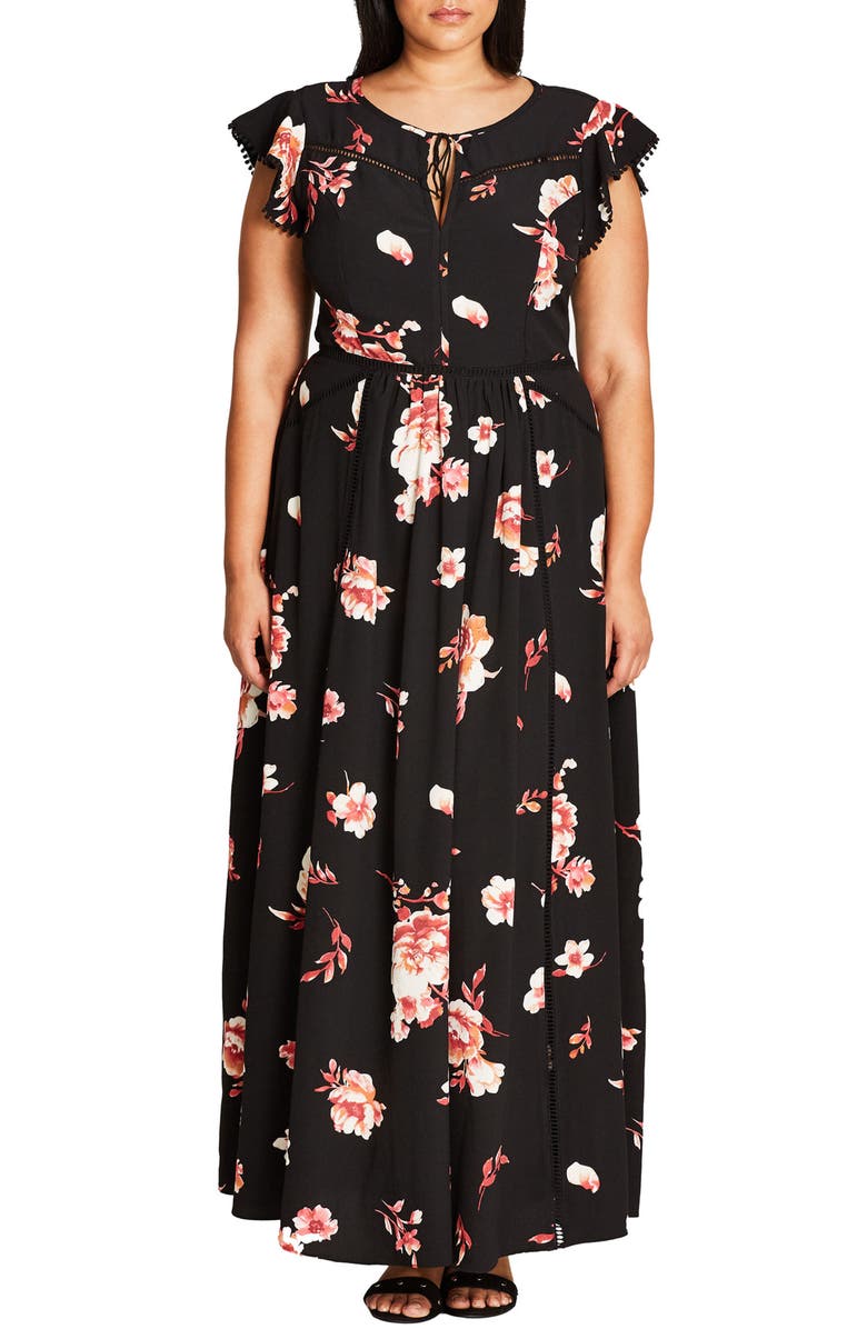 City Chic Floral Lover A-Line Maxi Dress (Plus Size) | Nordstrom