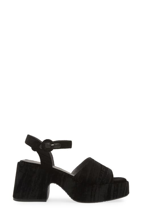 Chocolat Blu Georgette Platform Slide Sandal In Black Velvet