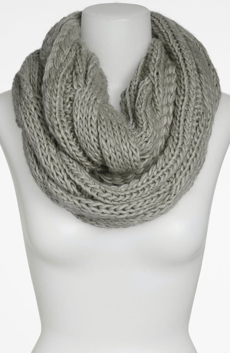 BP. Chunky Knit Infinity Scarf, Main, color, HEATHER GREY