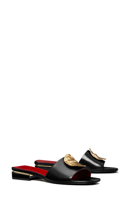 Shop Tory Burch Patos Slide Sandal In Perfect Black/tory Red