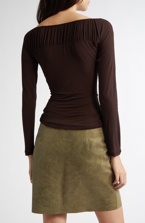 Shop Paloma Wool Azucar Shirred Bateau Neck Knit Top In Brown