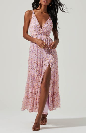 Astr The Label Elsa Floral Maxi Dress In Pink Multi
