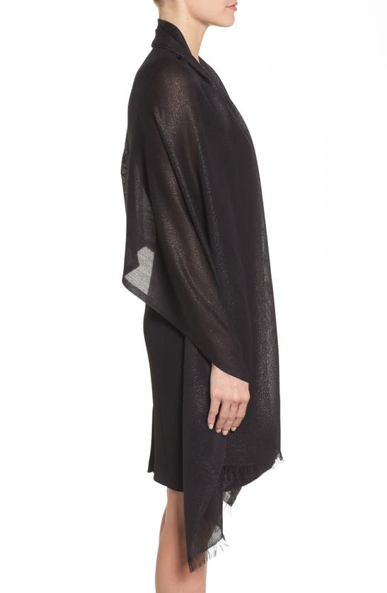 Nordstrom Metallic Lightweight Wrap In Black