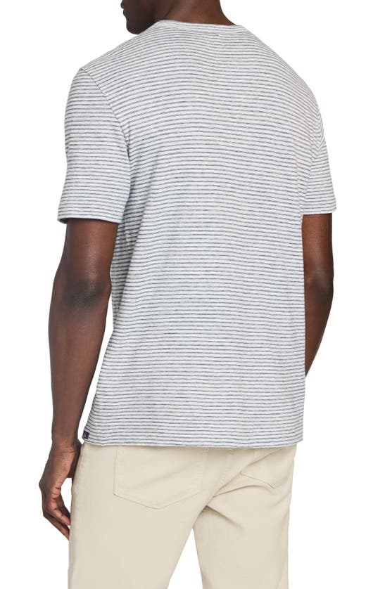 Shop Faherty Stripe Cotton & Modal T-shirt In Silver Sea Stripe