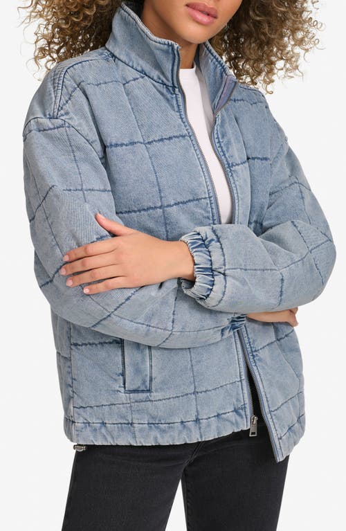 Shop Levi's Box Quilted Water Resistant Cotton Jacket In Light Wash Denim