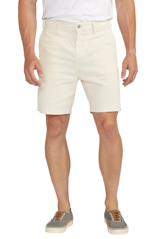 Shop Silver Jeans Co. Relaxed Fit Twill Painter Shorts In Chalk
