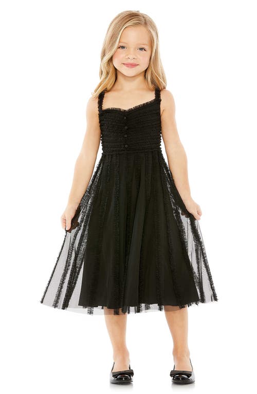 Mac Duggal Kids' Ruffle Tulle Dress in Black