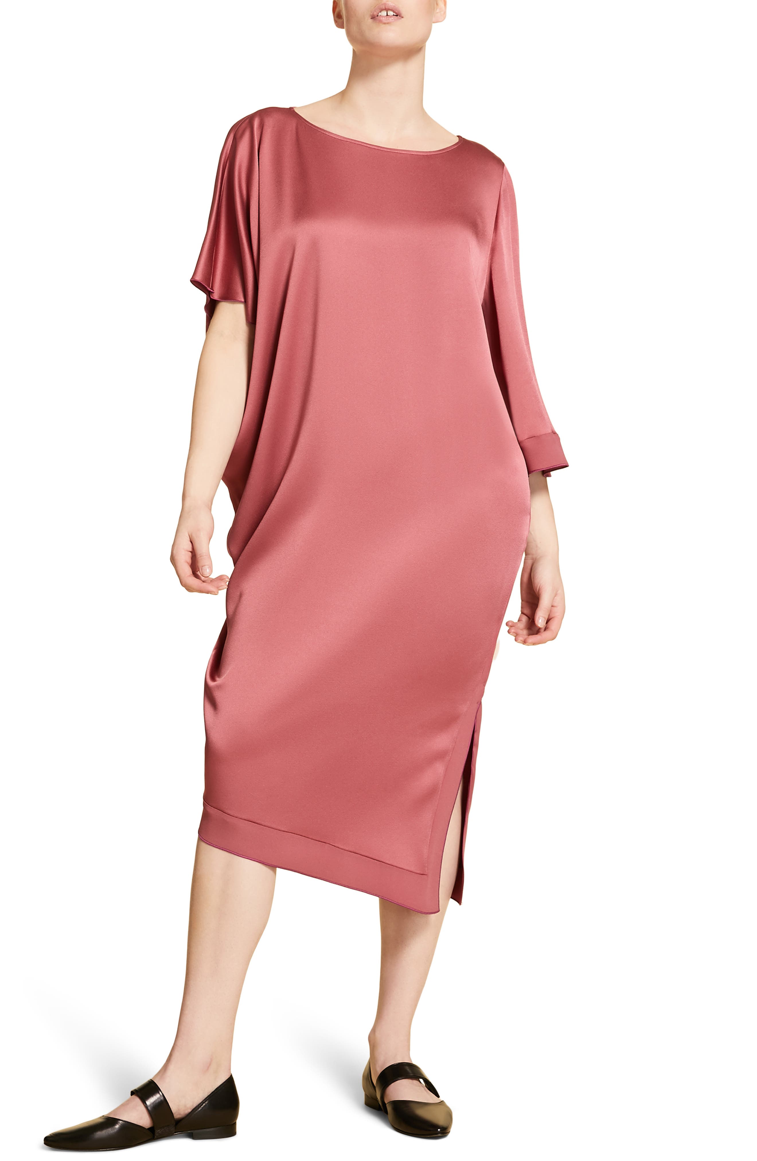 Plus Size Marina Rinaldi Divinita Asymmetrical Dress, Burgundy