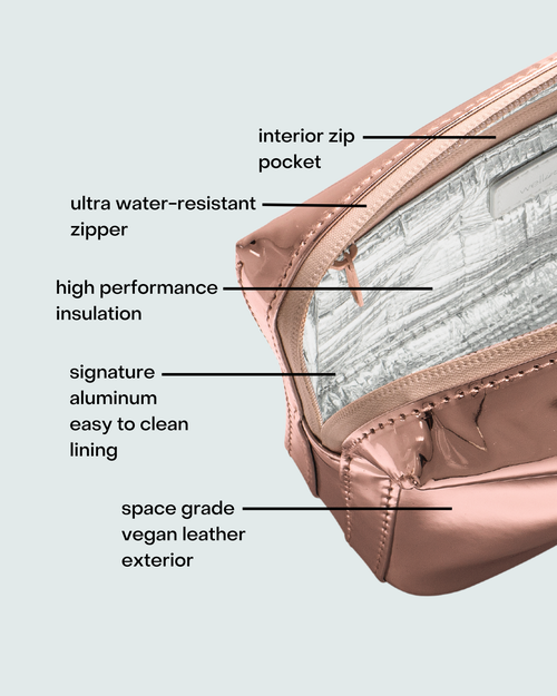 Wellinsulated Performance Beauty Bag In Rose Gold