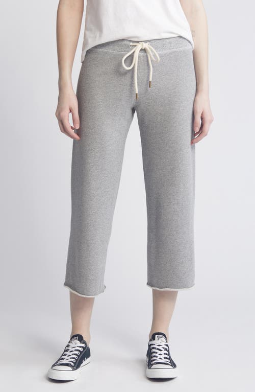 Cotton Crop Wide Leg Sweatpants in Varsity Grey