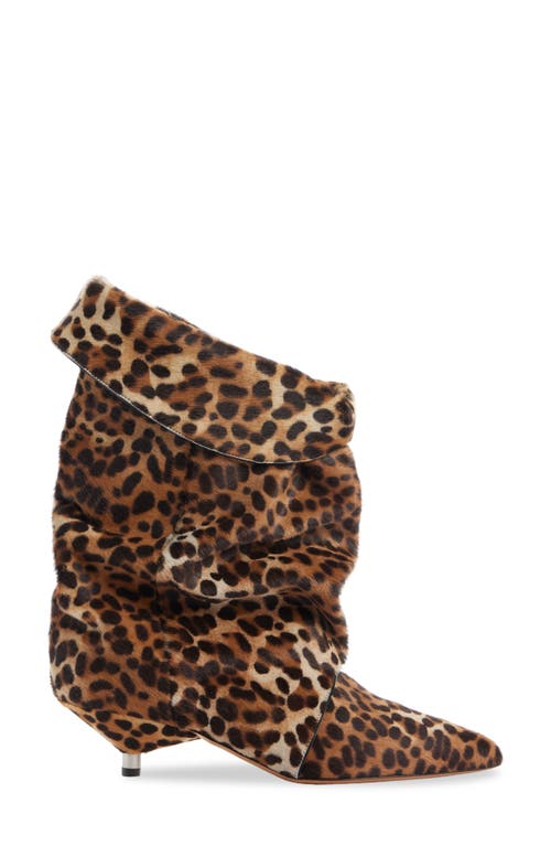 Shop Isabel Marant Edrik Leopard Print Kitten Heel Calf Hair Bootie