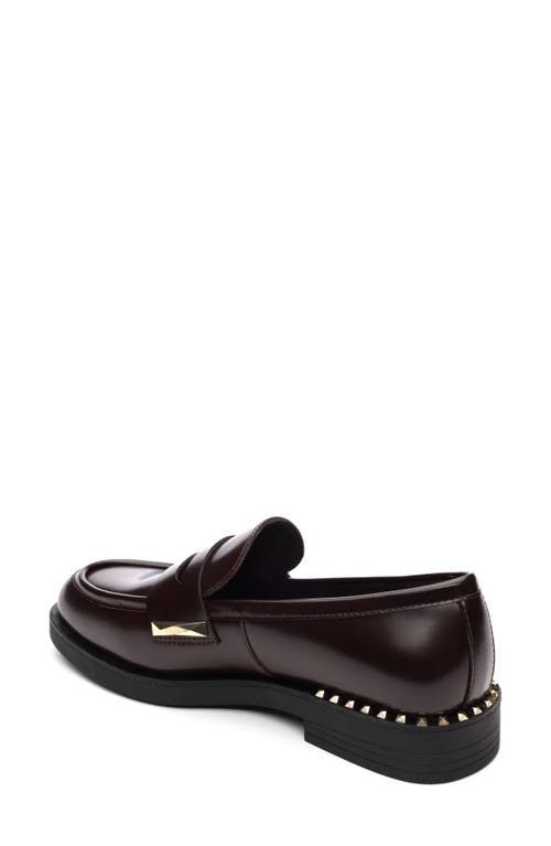 Shop Ash Whisper Stud Penny Loafer In Bordeaux