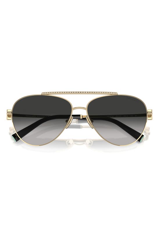 Shop Tiffany & Co . 59mm Gradient Pilot Sunglasses In Pale Gold