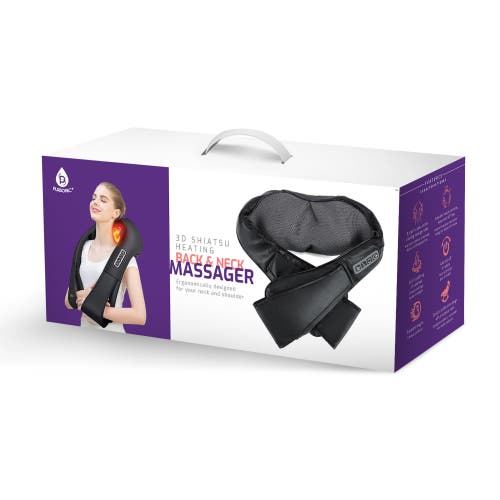 Pursonic 3d Shiatsu Heating Back And Neck Massager In Black