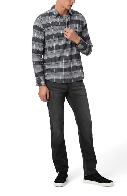 Paige Everett Plaid Flannel Button-up Shirt In Charcoal Fog