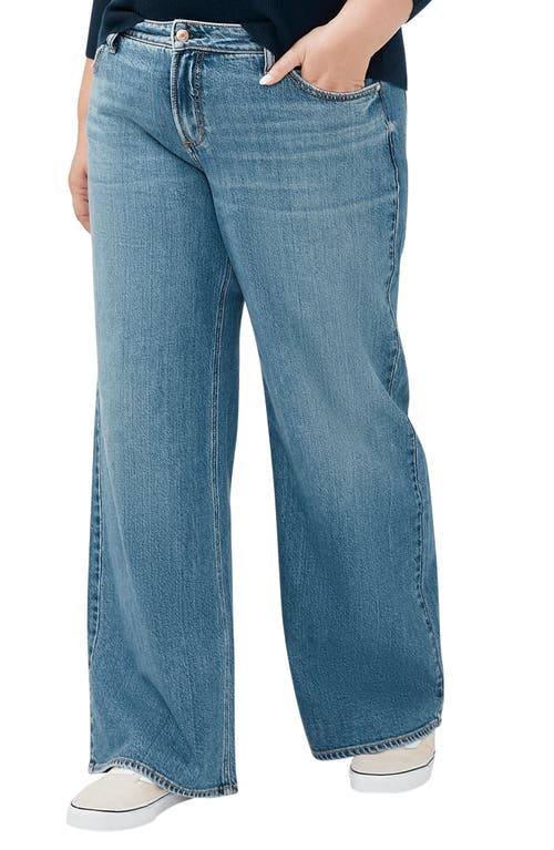 Shop Silver Jeans Co. Suki Curvy Mid Rise Wide Leg Jeans In Indigo