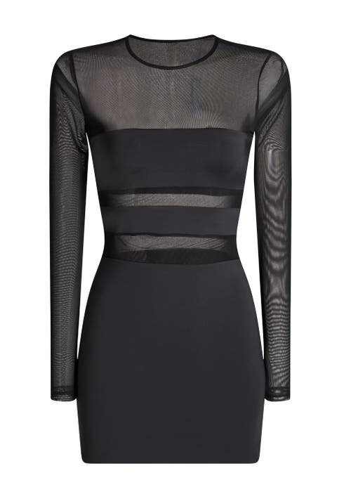 Shop Ser.o.ya Lars Mesh Mini Dress In Black