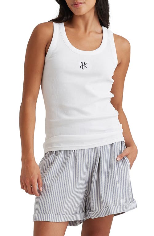 Shop Papinelle Logo Embroidered Sleep Tank In White