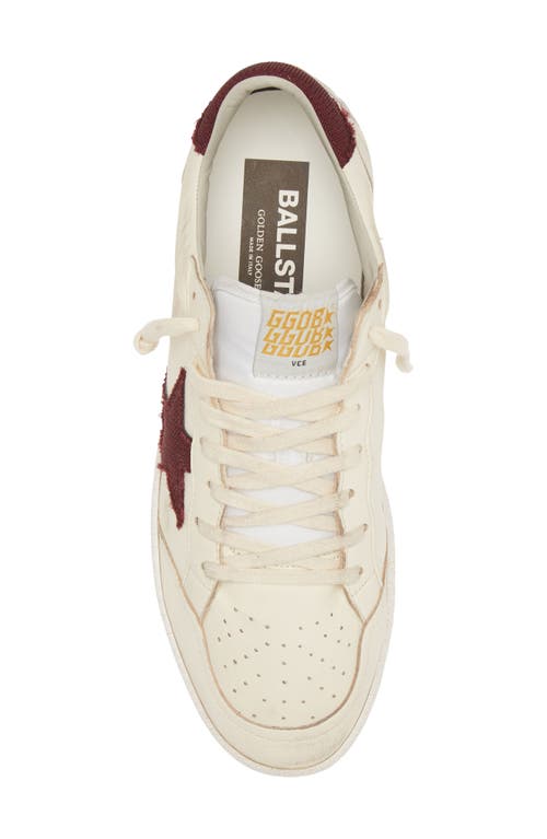 Shop Golden Goose Ball Star Low Top Sneaker In Beige/bordeaux 15520