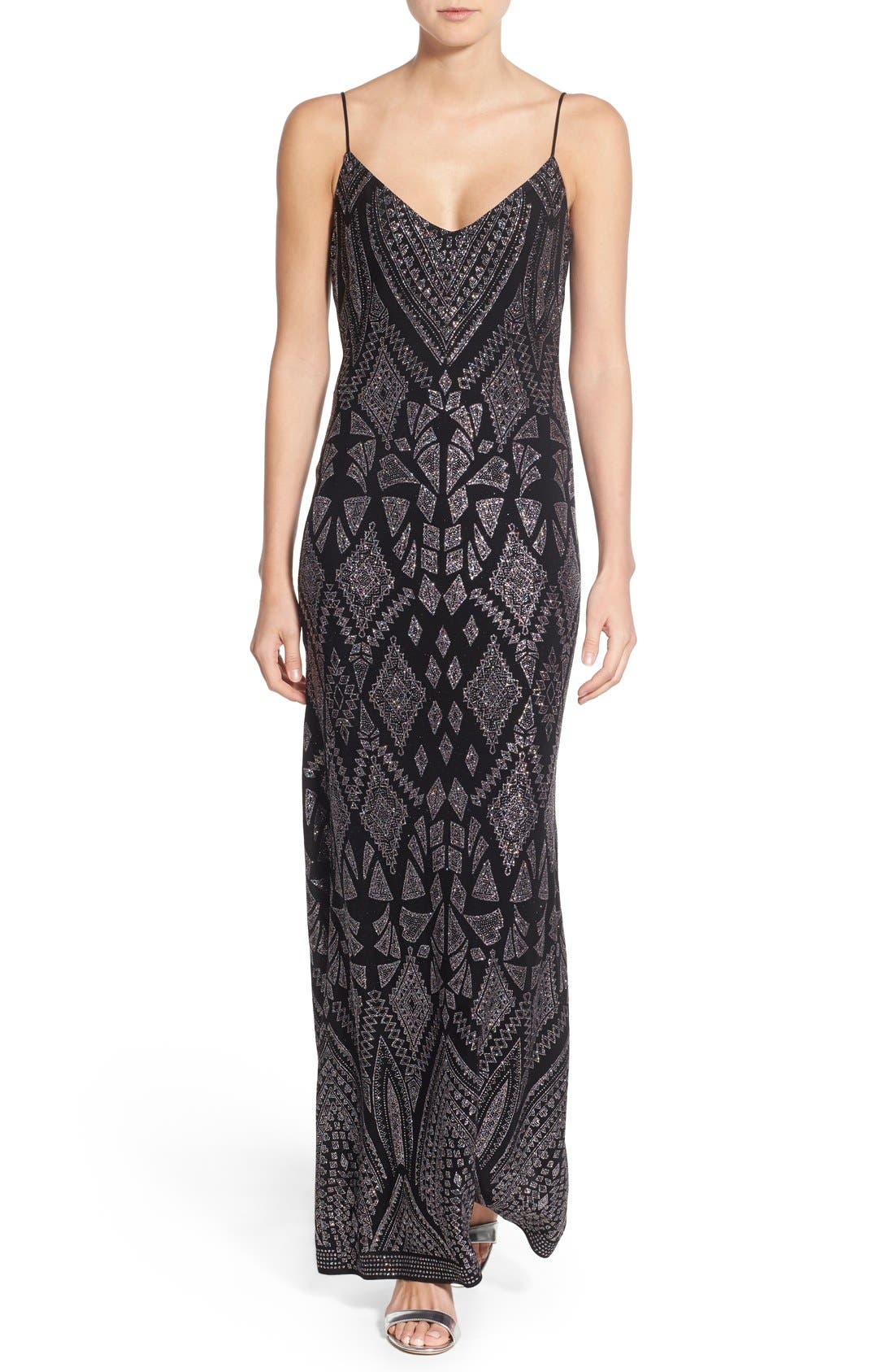 Jump Apparel 'Natalie' Glitter Print Gown Nordstrom