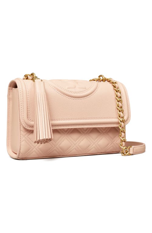 Shop Tory Burch Small Fleming Caviar Quilted Leather Convertible Shoulder Bag In Pink Dawn