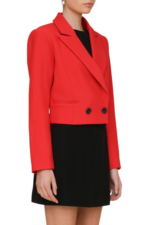 Shop Avec Les Filles Boxy Crop Blazer In Red