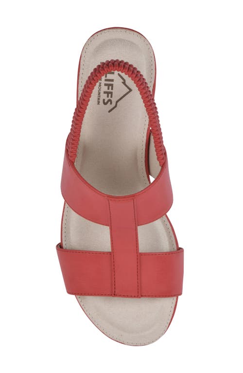 Shop Cliffs By White Mountain Candea Slingback Wedge Sandal In Red/burnished/smooth