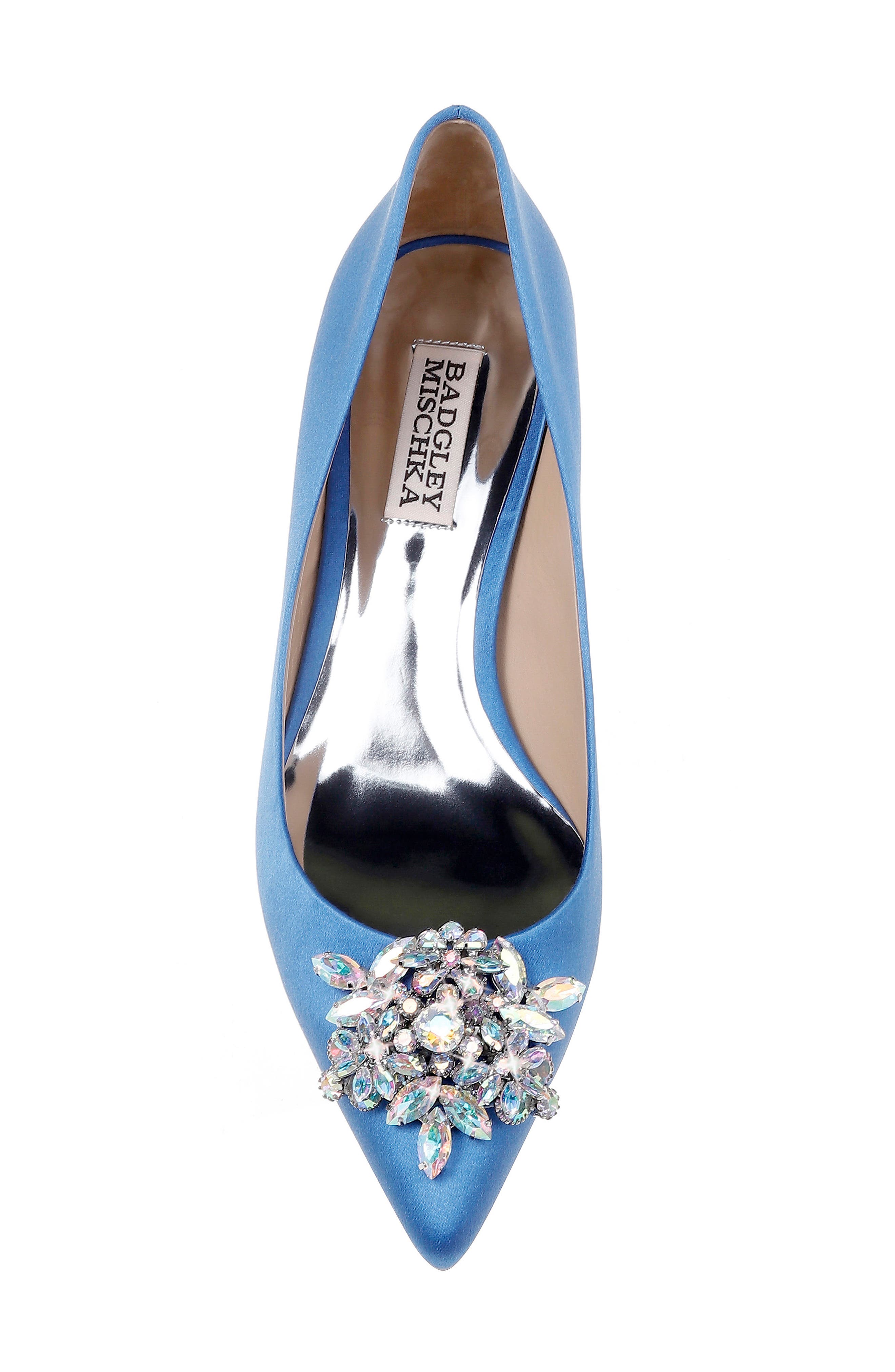 badgley mischka vail embellished kitten heel pump