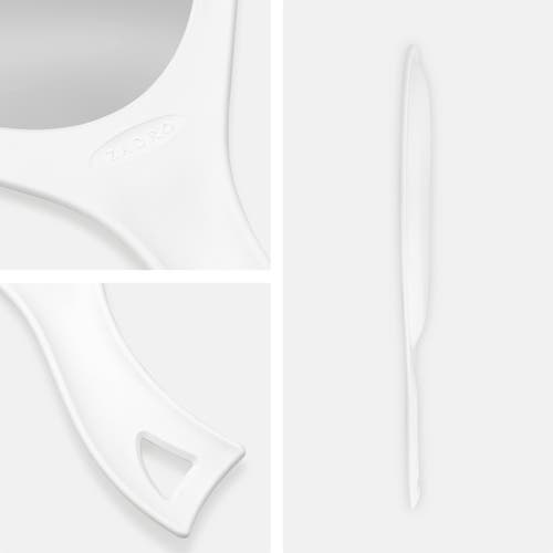 Zadro Xl Teardrop Handheld Mirror With Handle In White