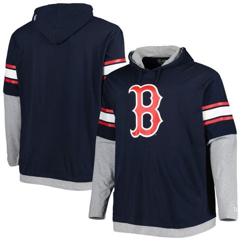 MLB Boston Red Sox Boys' Long Sleeve Twofer Poly Hooded Sweatshirt - XS