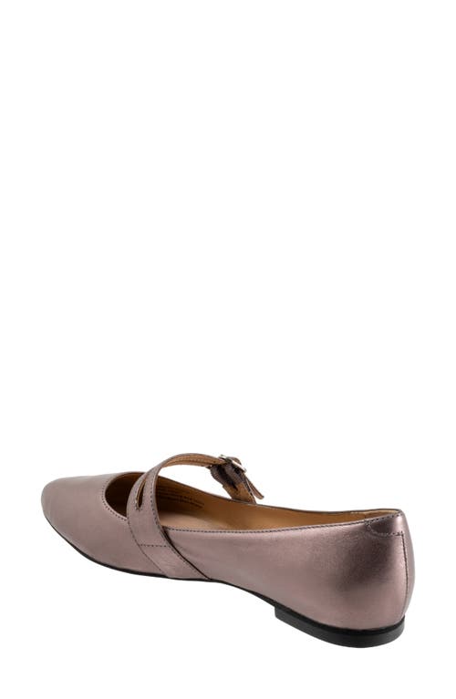Trotters Emerald Pointed Toe Mary Jane Flat In Rose Pewter