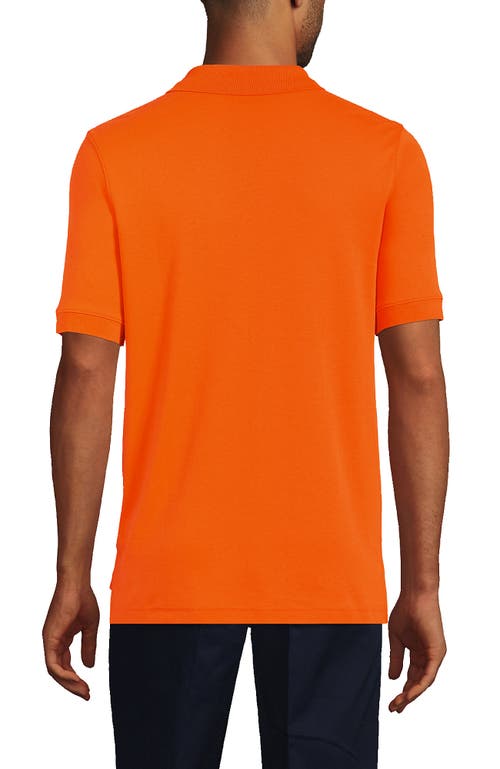 Shop Lands' End School Uniform  Long Sleeve Interlock Polo Shirt In Orange Spice