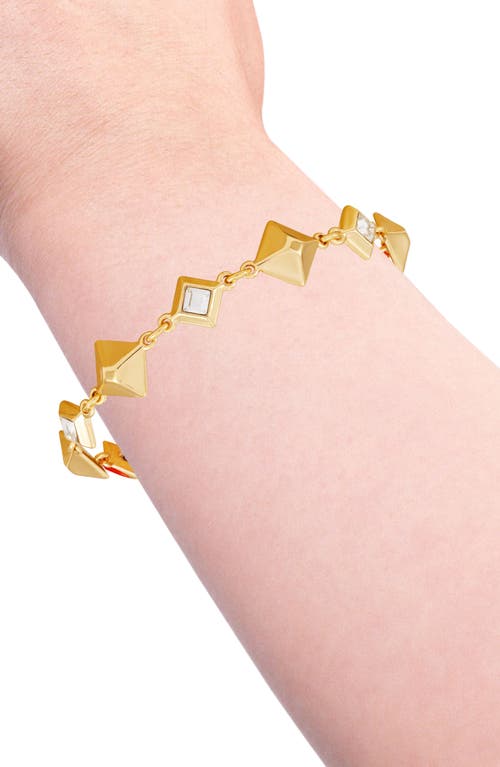 Vince Camuto Crystal Pyramid Line Bracelet In Goldtone