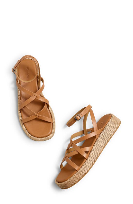 Shop Madewell Ankle Strap Platform Sandal In Desert Camel
