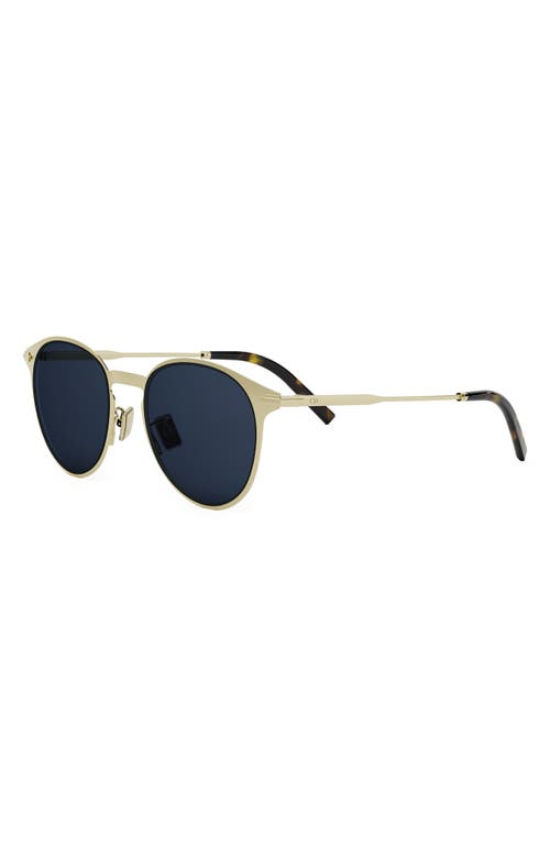 Shop Dior 'blacksuit R8u 51mm Round Sunglasses In Shiny Gold Dh/blue