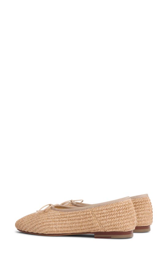 Mansur Gavriel Bow-detailed Raffia Ballet Flats In Natural