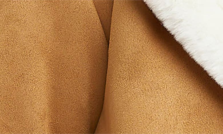 River Island Crop Faux Shearling Jacket In Tan-brown In Brown