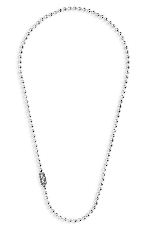Men's Goosebumps Pop Lock Ball Chain Necklace in Silver