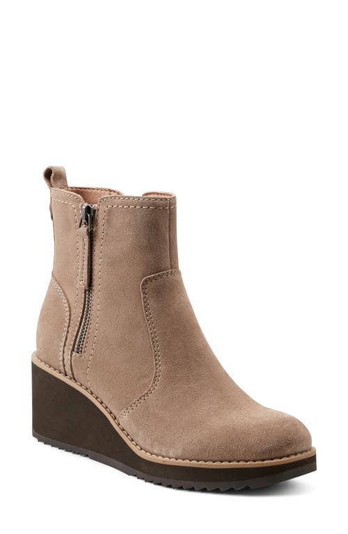 Shop Earth ® Cinto Platform Wedge Bootie In Beige Suede