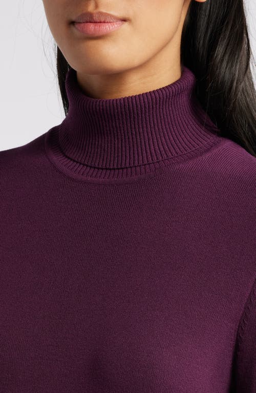 Shop Anne Klein Turtleneck Sweater In Deep Plum