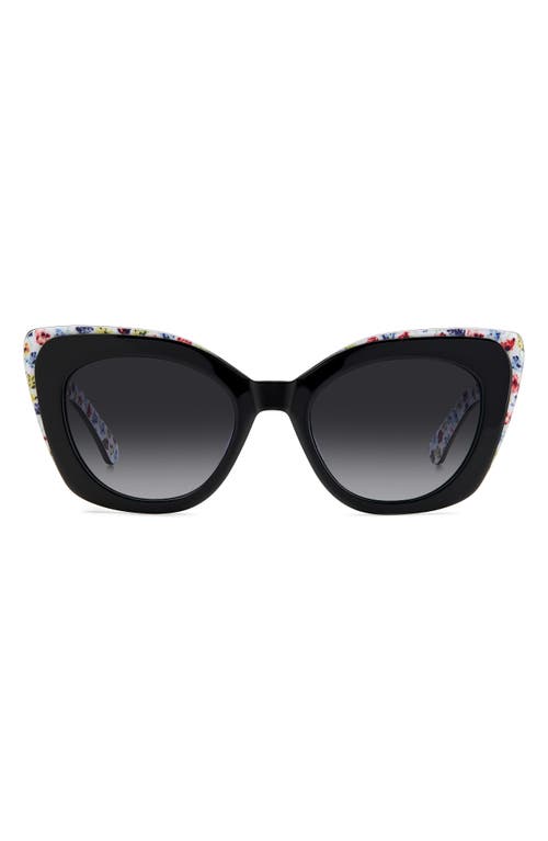 Kate Spade New York Marigolds 51mm Gradient Cat Eye Sunglasses In Black