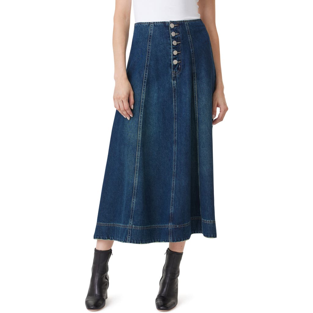 Shop Habitual Denim Midi Skirt In Tide