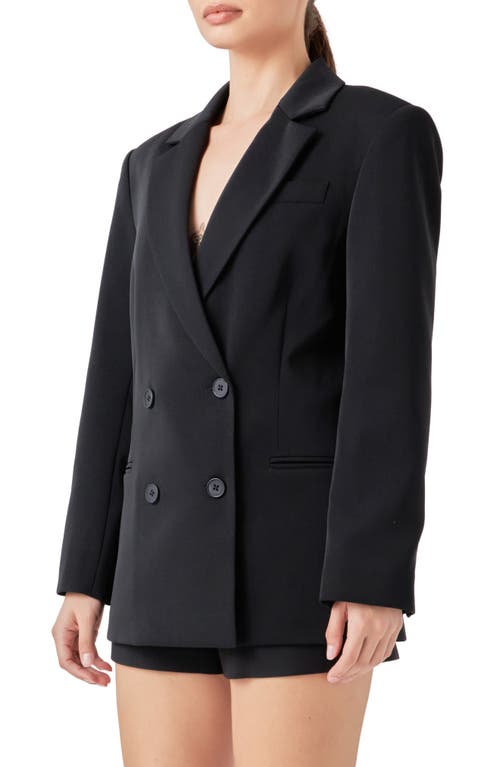 Shop Endless Rose Double Breasted Blazer In Black