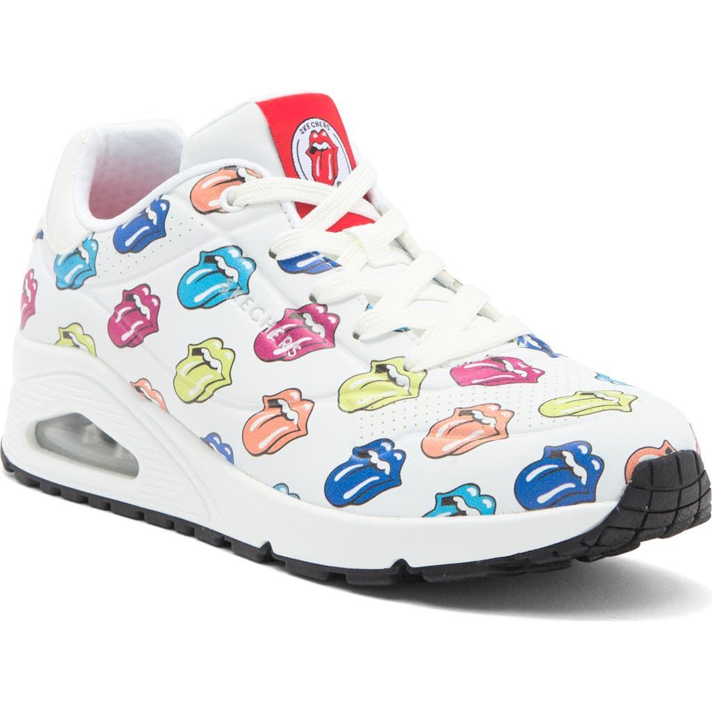 Skechers X Rolling Stones Uno Say It Loud Sneaker In White/multi